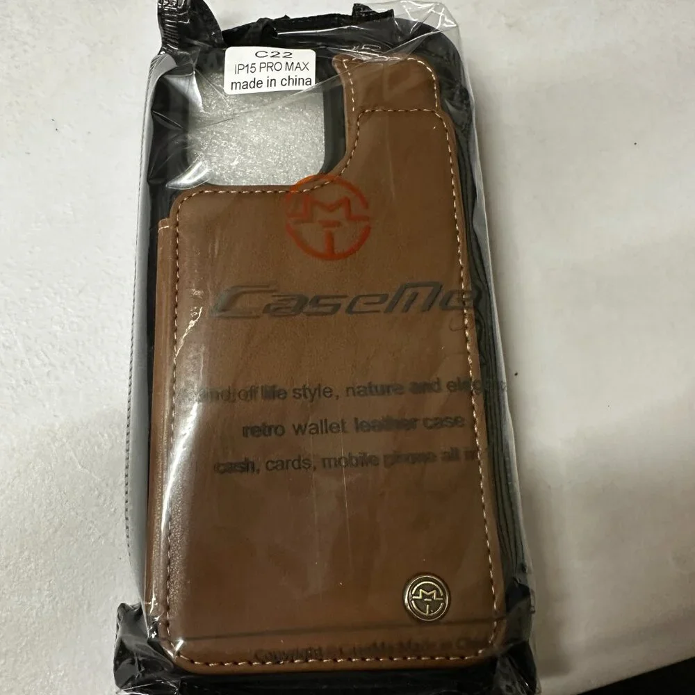 CaseMe C22 for iPhone 15 Pro Max PU Leather Wallet Case with RFID Blocking‎ Card